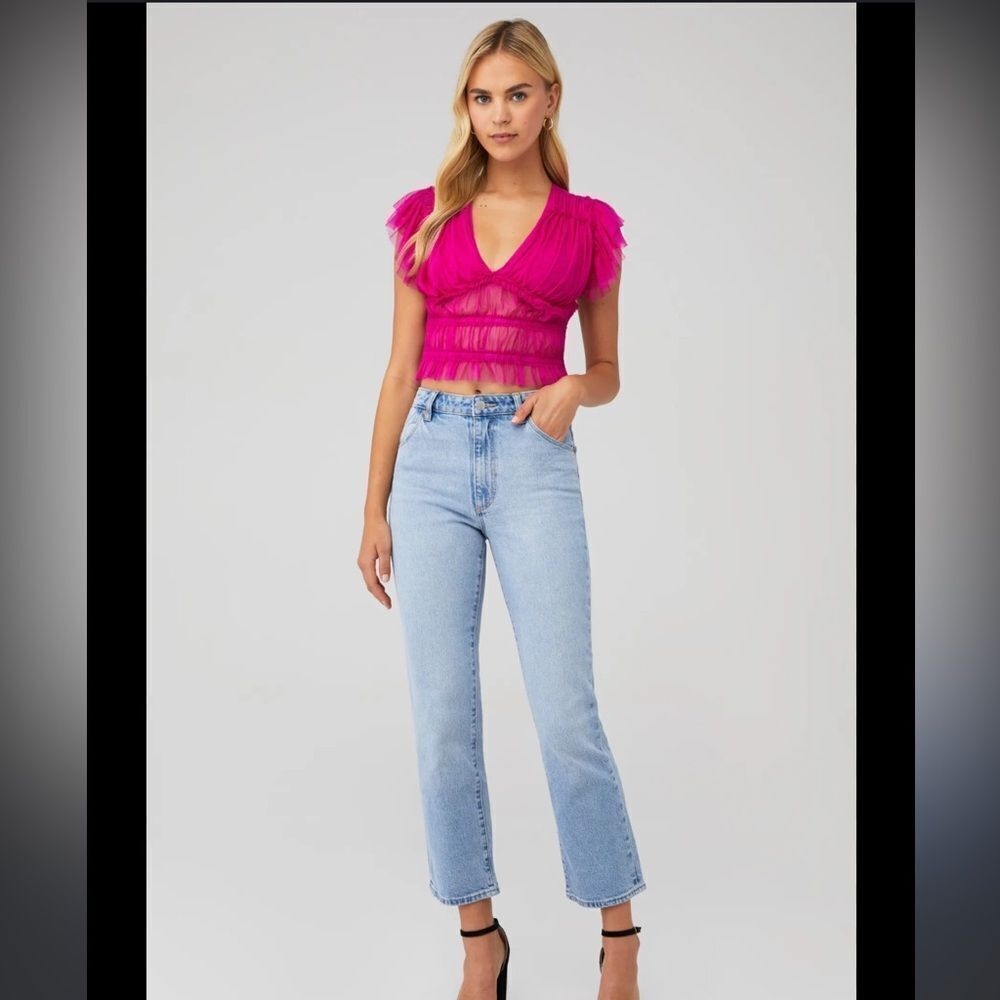 Free People Pink Ruffled Top - Picture 8 of 9